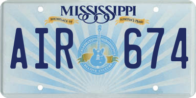 MS license plate AIR674