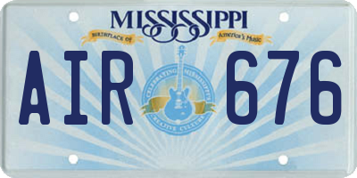 MS license plate AIR676