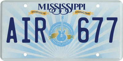 MS license plate AIR677