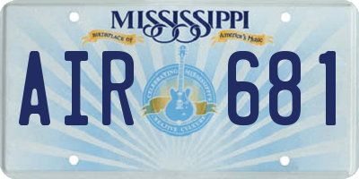 MS license plate AIR681