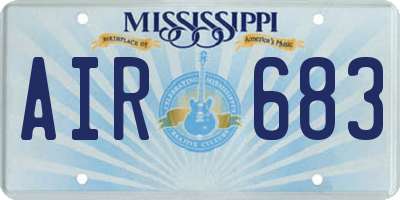 MS license plate AIR683
