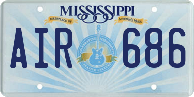 MS license plate AIR686