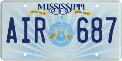 MS license plate AIR687
