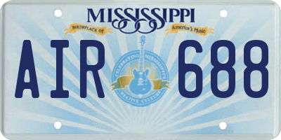 MS license plate AIR688