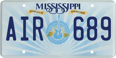 MS license plate AIR689