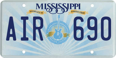 MS license plate AIR690