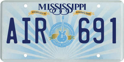MS license plate AIR691