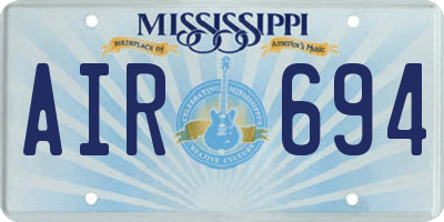 MS license plate AIR694