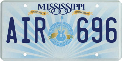 MS license plate AIR696