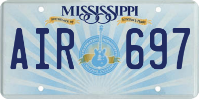 MS license plate AIR697