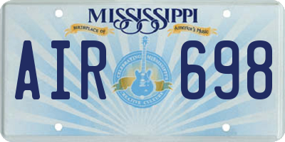 MS license plate AIR698