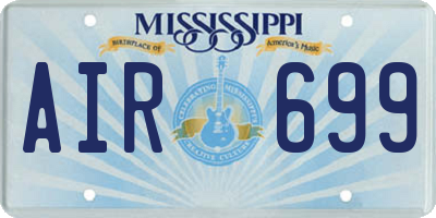 MS license plate AIR699