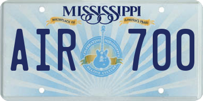 MS license plate AIR700