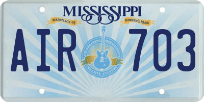 MS license plate AIR703