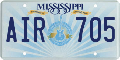 MS license plate AIR705