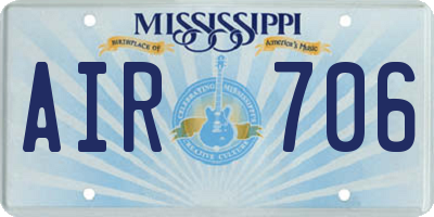 MS license plate AIR706