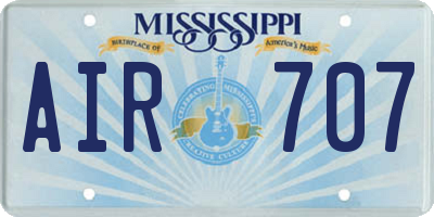 MS license plate AIR707