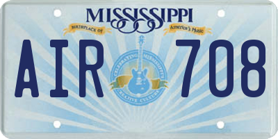 MS license plate AIR708