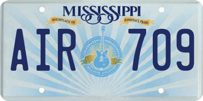 MS license plate AIR709