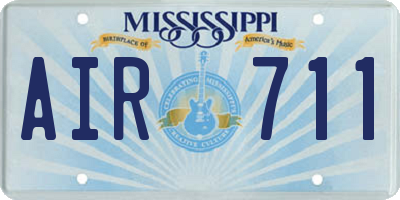 MS license plate AIR711
