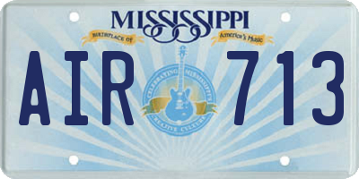 MS license plate AIR713