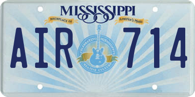 MS license plate AIR714