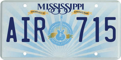 MS license plate AIR715