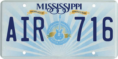 MS license plate AIR716