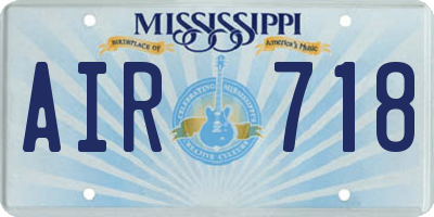 MS license plate AIR718