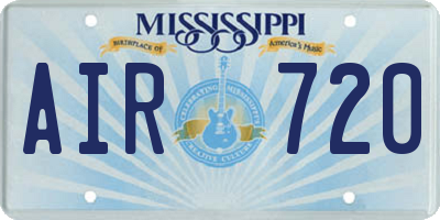 MS license plate AIR720
