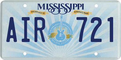 MS license plate AIR721