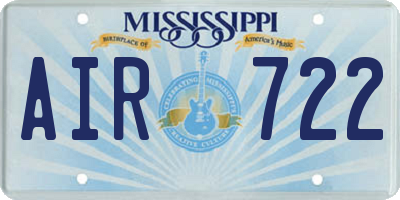 MS license plate AIR722