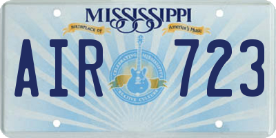 MS license plate AIR723