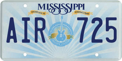 MS license plate AIR725