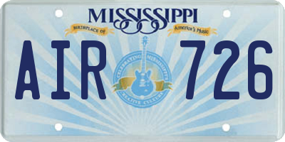 MS license plate AIR726