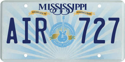 MS license plate AIR727
