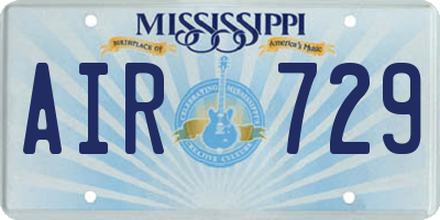 MS license plate AIR729