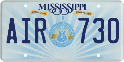 MS license plate AIR730