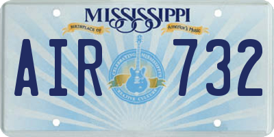 MS license plate AIR732