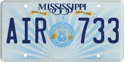 MS license plate AIR733