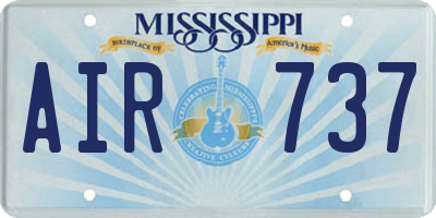 MS license plate AIR737