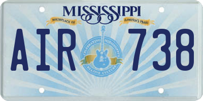 MS license plate AIR738