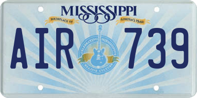 MS license plate AIR739