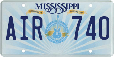 MS license plate AIR740