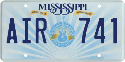 MS license plate AIR741