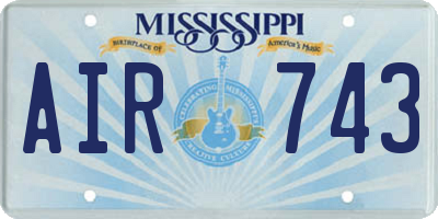 MS license plate AIR743
