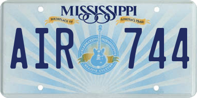 MS license plate AIR744