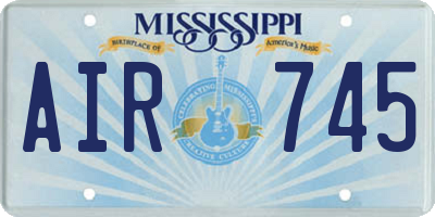MS license plate AIR745