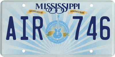 MS license plate AIR746