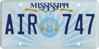 MS license plate AIR747